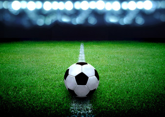 Fototapeta premium soccer field and the bright lights