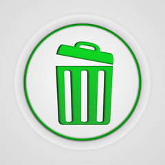 trash can circular icon on white background