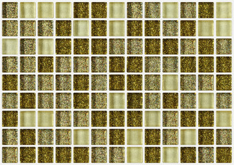 tile mosaic square decorated glitter golden texture background