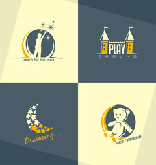Unique and minimalistic kids logo design concepts