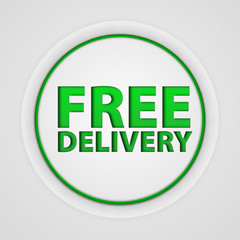 Free delivery circular icon on white background