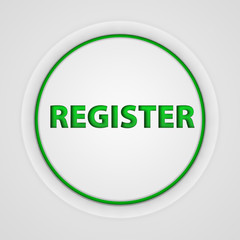 register circular button on white background