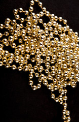 Pearls on  black  background