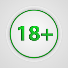 Obraz premium 18+ circular icon on white background