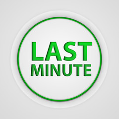 Last minute circular icon on white background