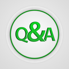 Q&A  circular icon on white background