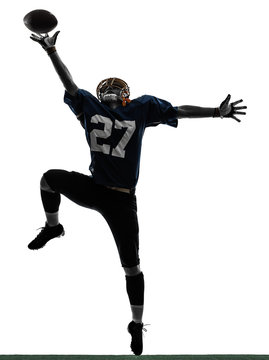 american football player man catching receiving silhouette