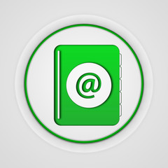 Email circular icon on white background
