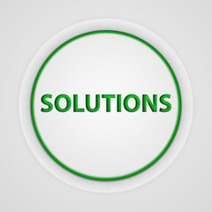 Solutions circular icon on white background