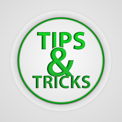 Tips & tricks circular icon on white background