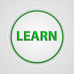 Learn circular icon on white background