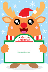 Obraz na płótnie Canvas Christmas Reindeer Card