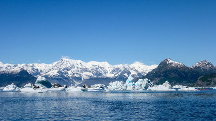 Fototapeta na wymiar Icebergs at Columbia Glacier