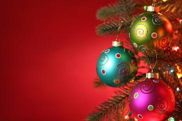 Christmas tree decorated with balls