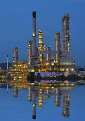 Oil refinery at twilight - petrochemical industry 