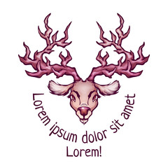 Vector illustration of deer in cartoon style