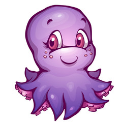 Vector illustration of octopus in cartoon style