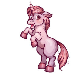 Vector illustration of unicorn in cartoon style