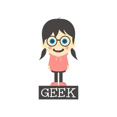 geek girl cartoon