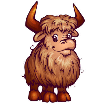 Vector illustration of yak in cartoon style