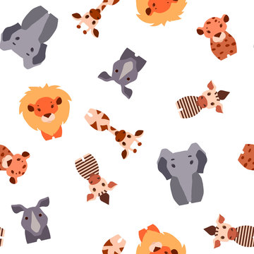 Vector seamless pattern with Safari animals
