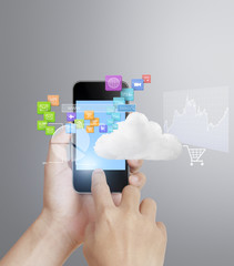 hand holding smart phone