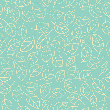 Seamless stylized leafs pattern