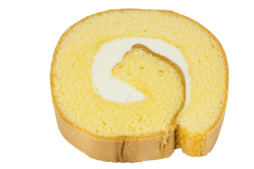 Slices of sweet cream roll