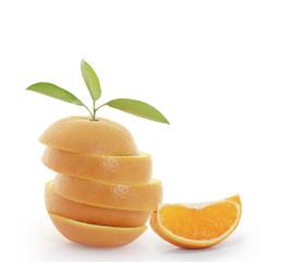 Naklejka na ściany i meble orange slice on white background