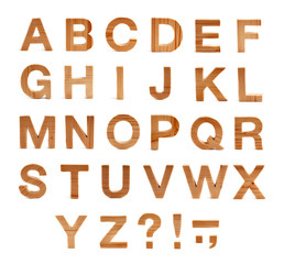 Wooden ABC letter alphabet isolated © exopixel