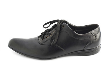 Classic black leather shoe isolated