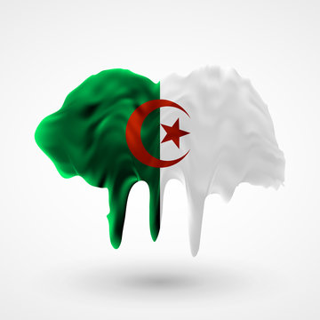 Algeria flag painted colors