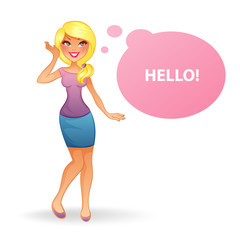 Beautiful and young woman character image