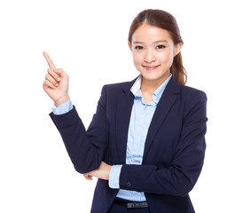 Asian Business woman with finger up