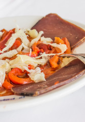 Valencian esgarrat salad with cured cod and mojama