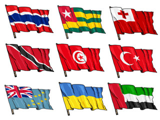 set of national flags