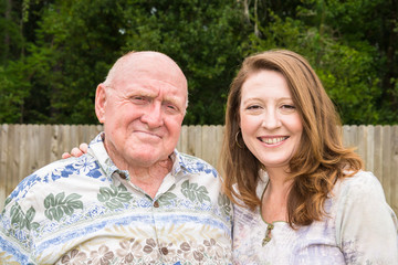 Elderly Father and Adult Daughter