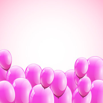 Pink balloons with pink background