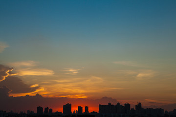 Naklejka na ściany i meble Sunset sky in Bangkok Thailand