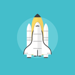 Startup launch flat icon illustration