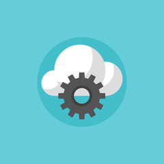 Cloud services flat icon illustration