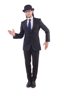 Young businessman isolated on the white background