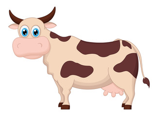 Cute cow cartoon standing