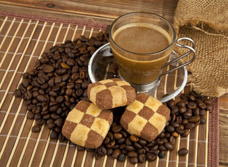 cup of coffee and cookie