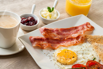 Detail of continental breakfast.