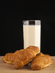 milk and croissants