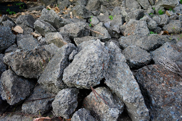 Pile of debris of a destroyed stone