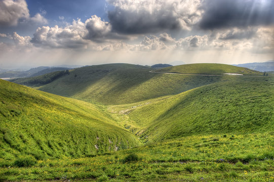 HDR view of Lessinia in Northern Italy.