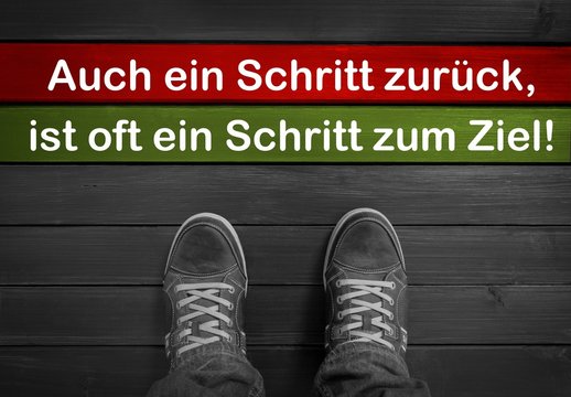Ziele - Spruch auf Bodenmarkierung