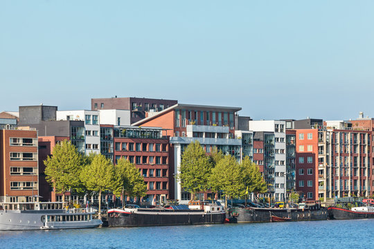 Contemporary apartment buildings in Amsterdam
